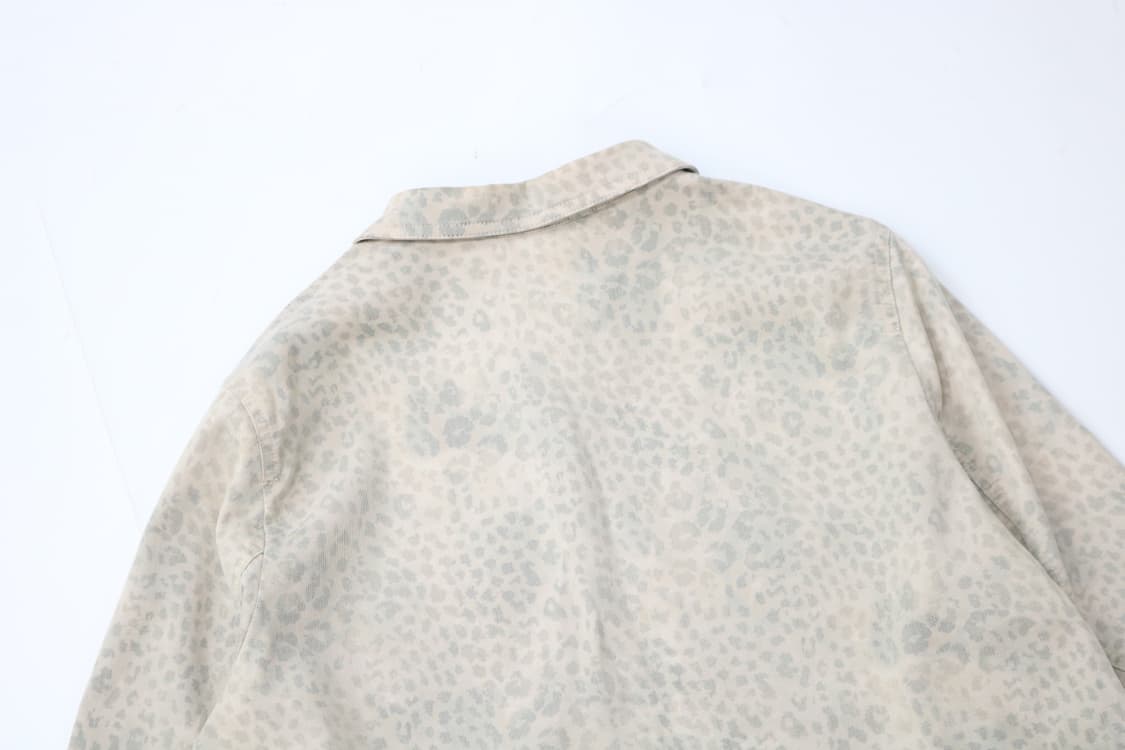 AGASA 아가사 빈티지 레오파드 패턴 라운드 카라 워크 셔츠 상품이미지7