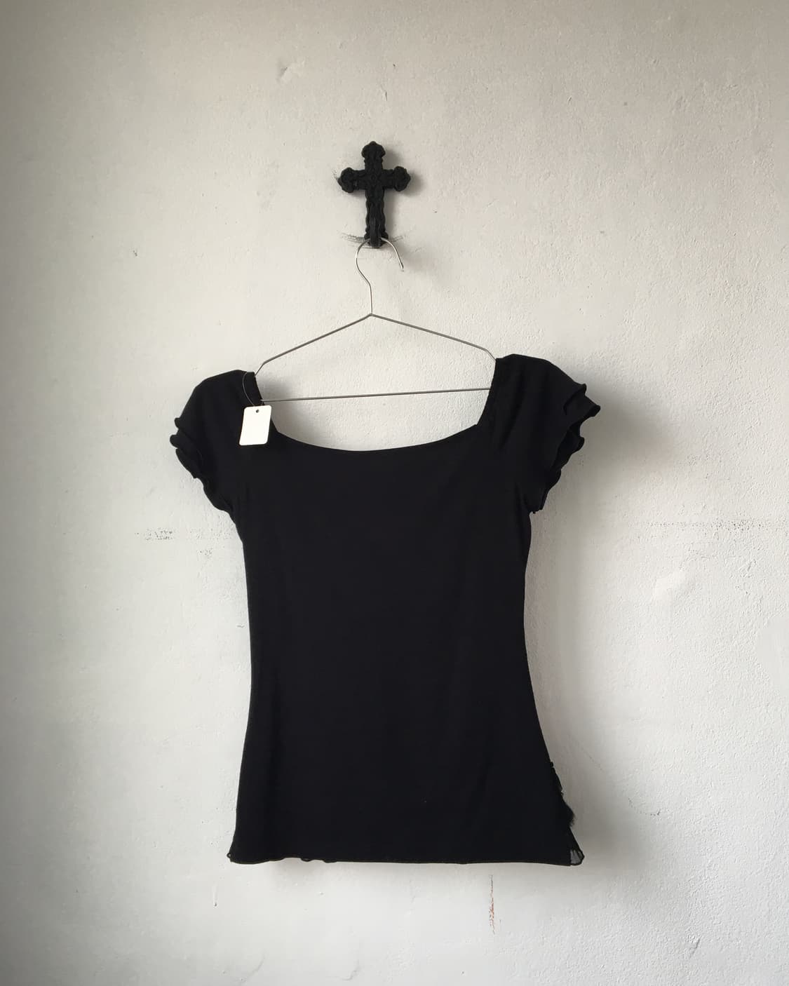 Fur trimming frill t shirt 상품이미지2