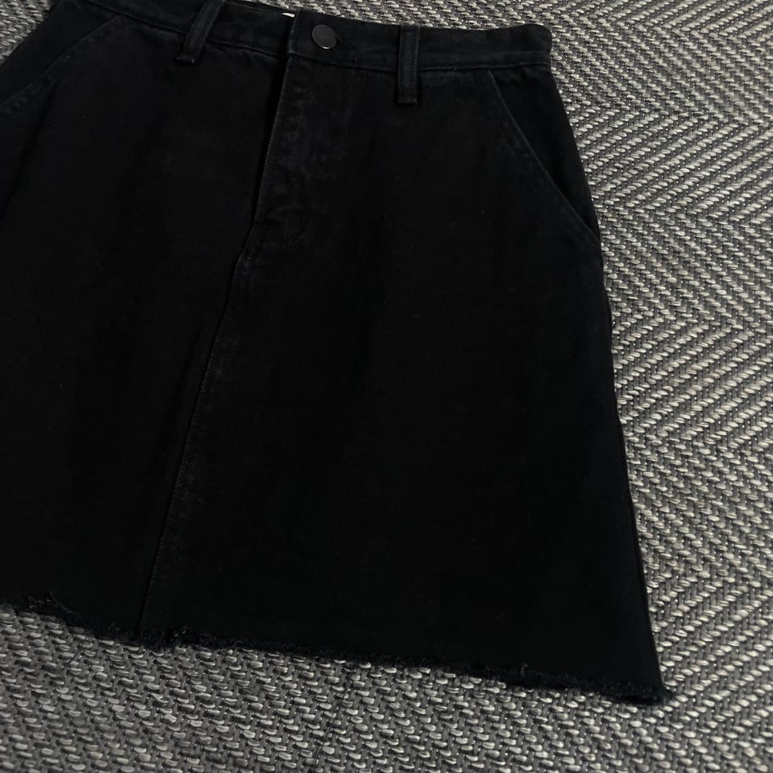 빈티지 커팅 데님 스커트 블랙o 3576 상품이미지2