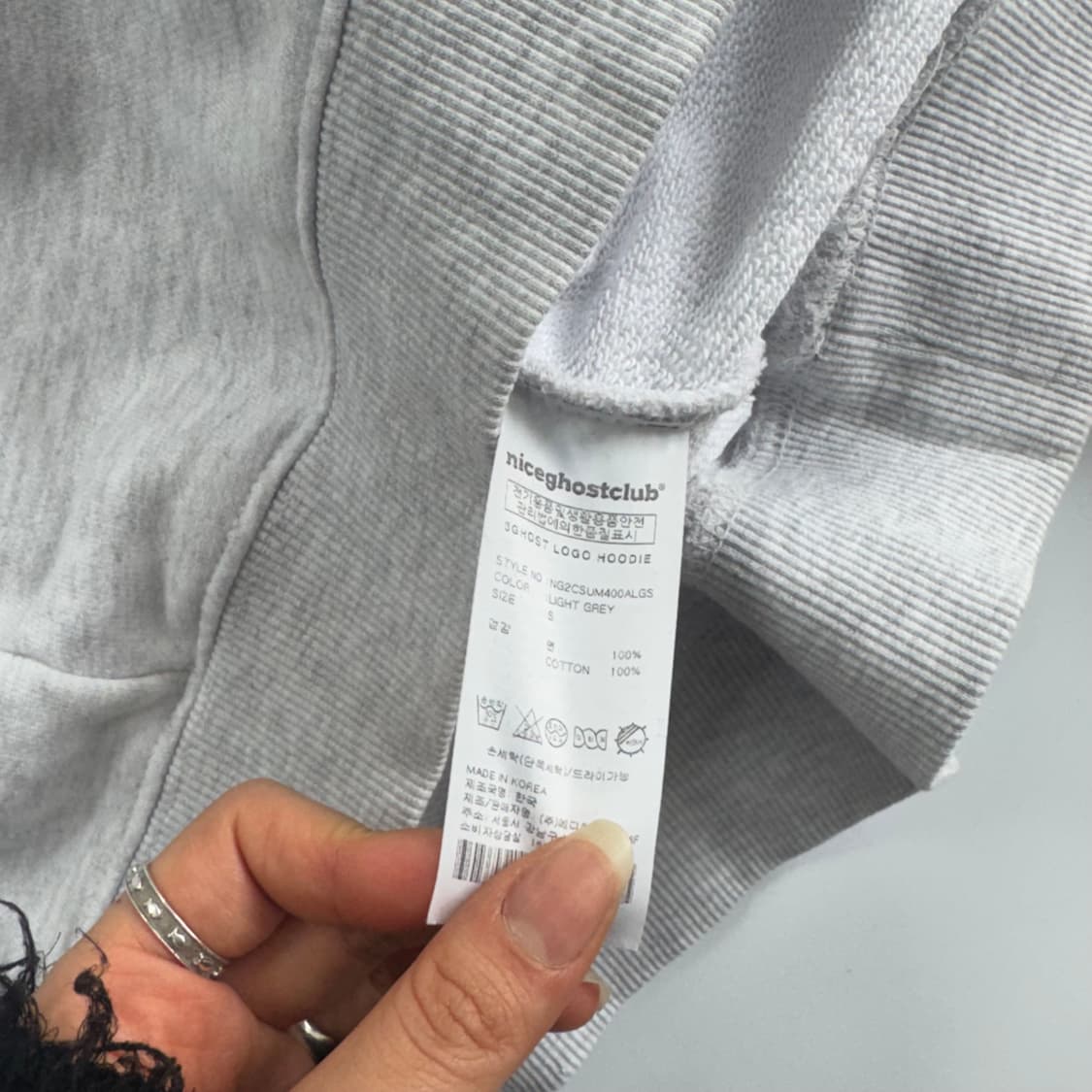 Nice ghost club 나이스 고스트 클럽 백 로고 후드티  상품이미지8