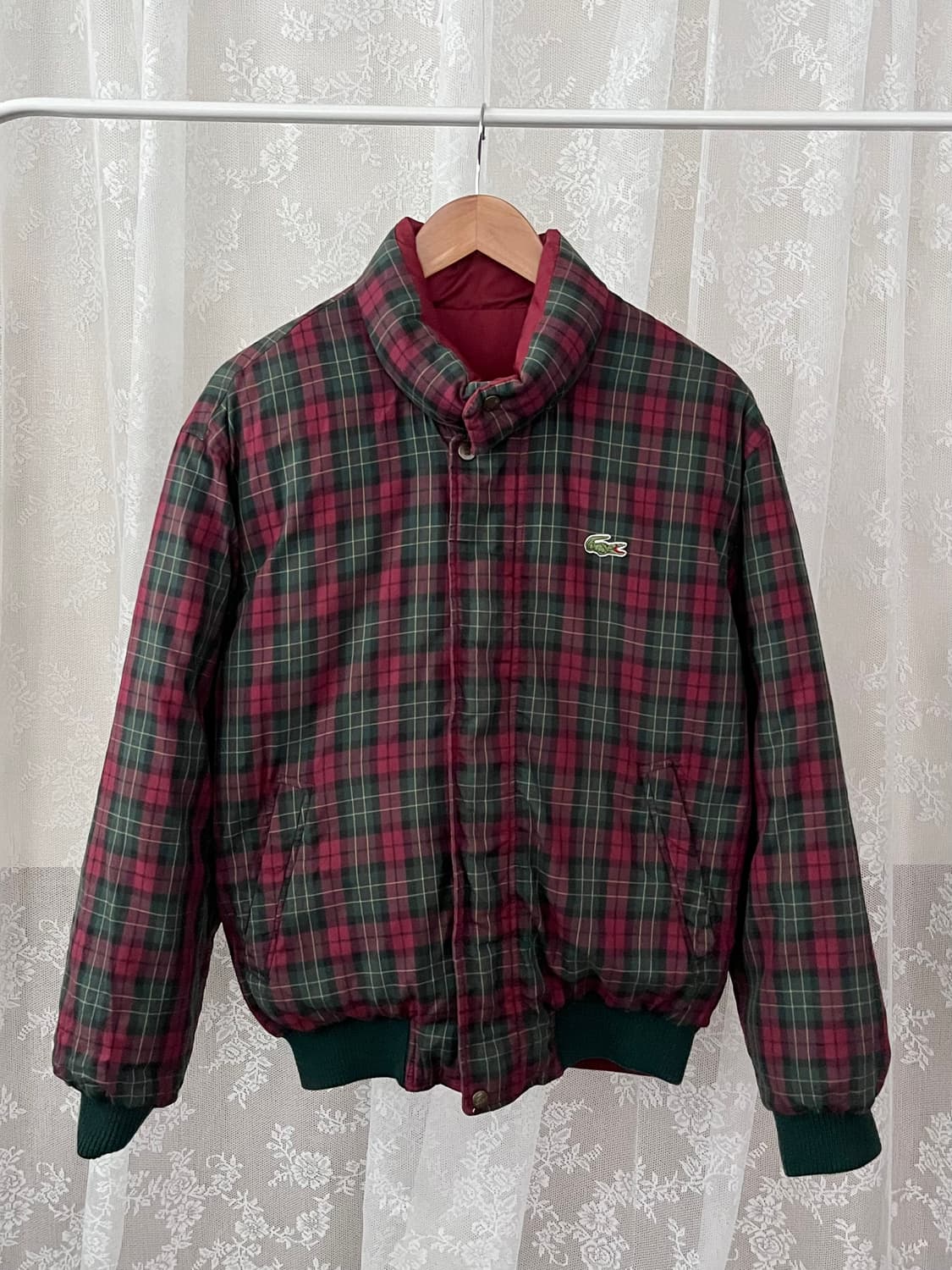 100) 90s 빈티지 라코스테 리버시블 패딩 점퍼 상품이미지4