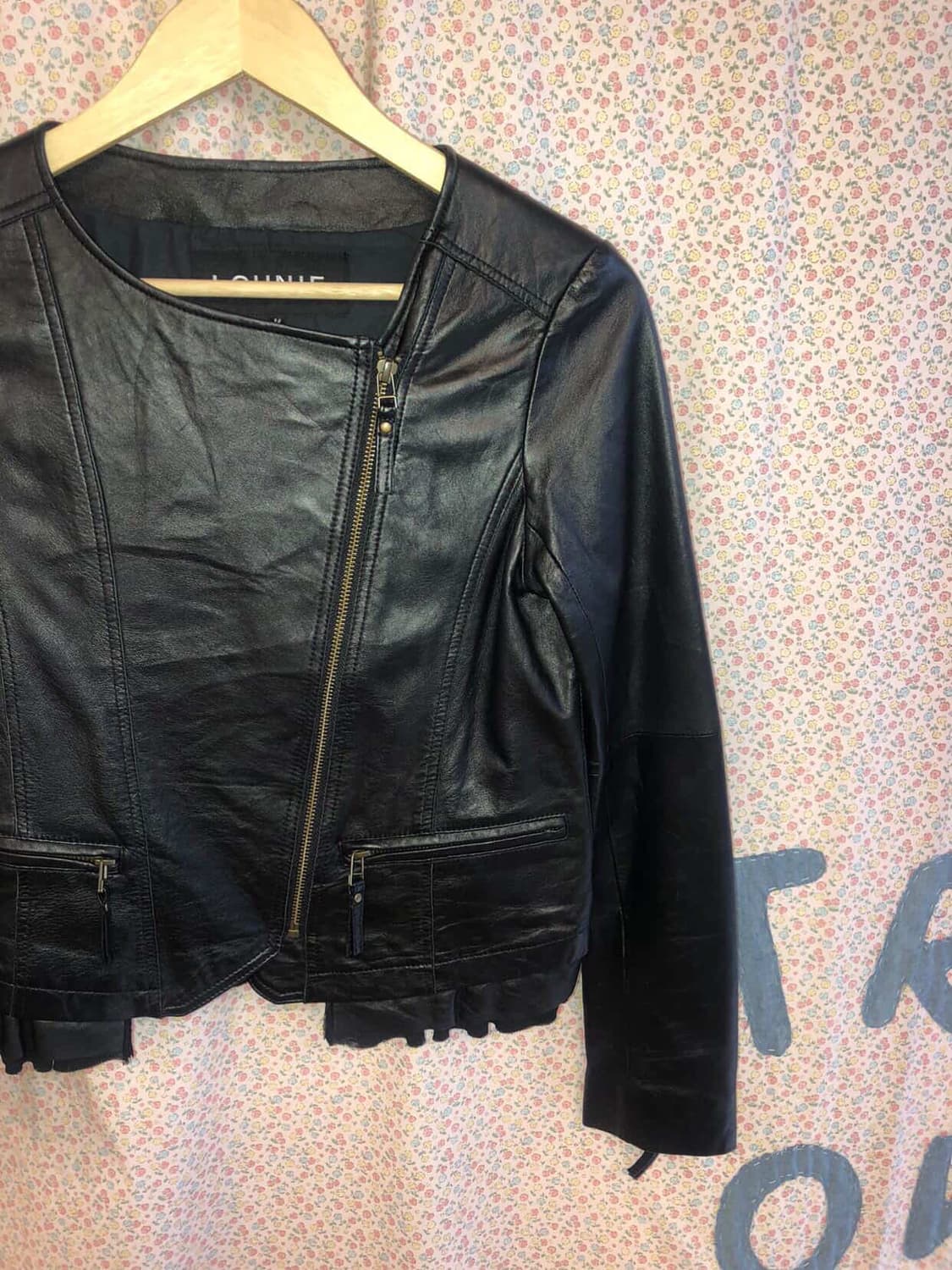 프릴 레더 자켓 상품이미지2