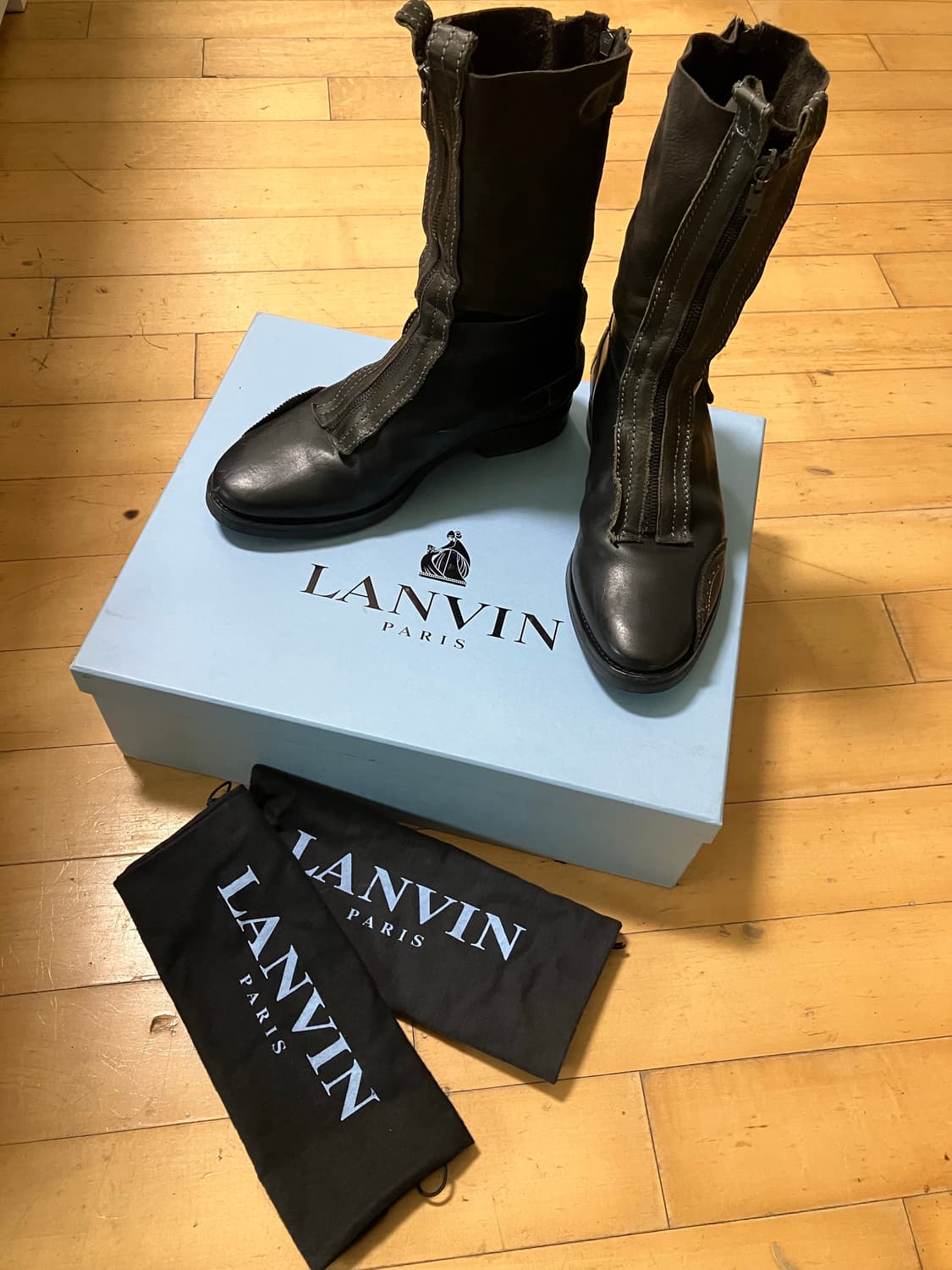 Lanvin 00s 랑방 레이어드 롱 더블 지퍼 부츠 9 (270) 상품이미지9