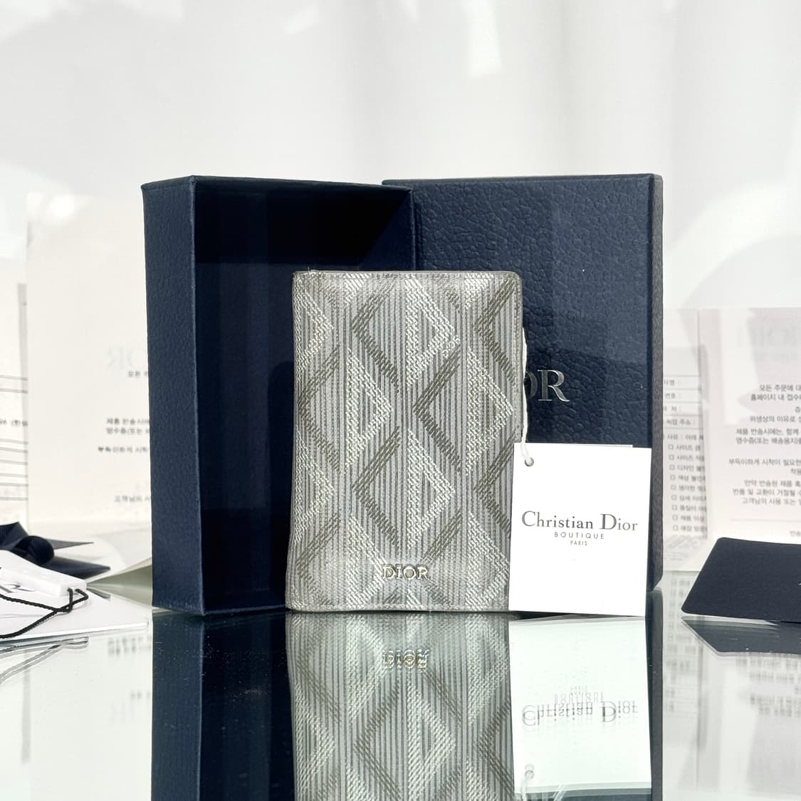 [정품] 디올 CD 다이아몬드 오거나이저 카드지갑 그레이 상품이미지2