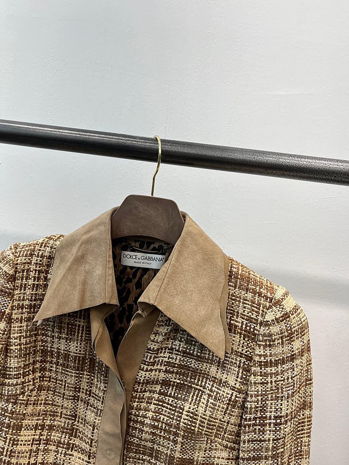 여) 돌체앤가바나 레더콤비 트위드자켓  상품이미지3