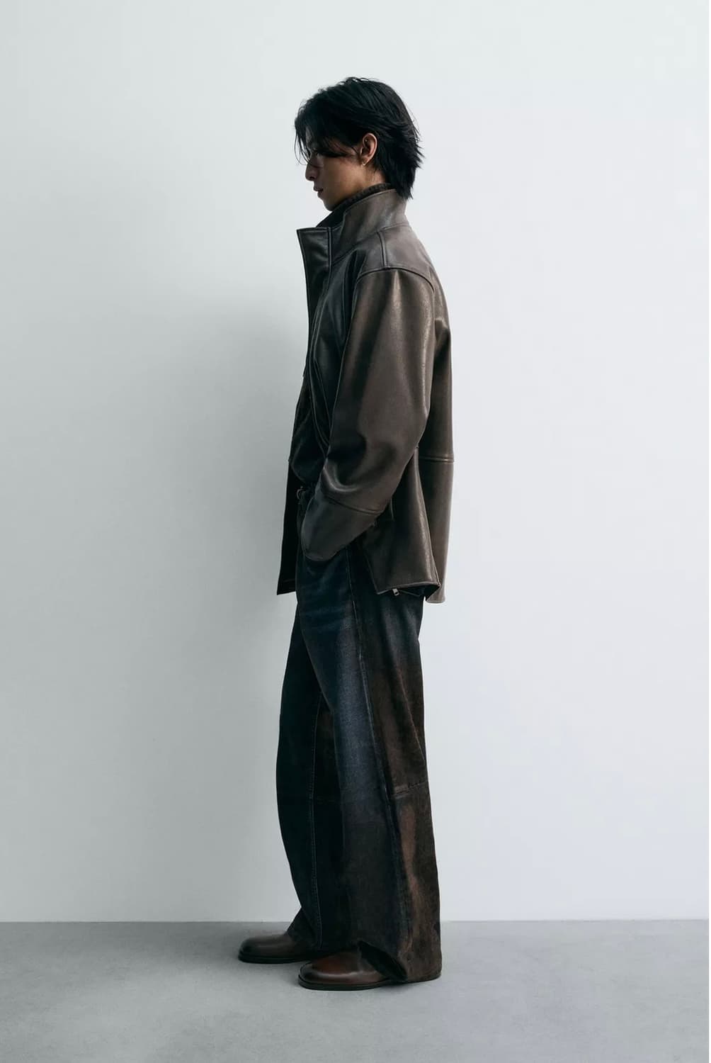 자라 한정판 레더 자켓 (안감체크무늬) [새상품] 상품이미지4