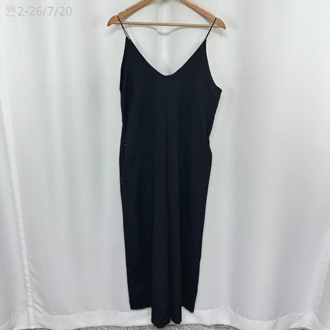 보세 여자 스판 나시 와이드 점프수트 검정 free 상품이미지1