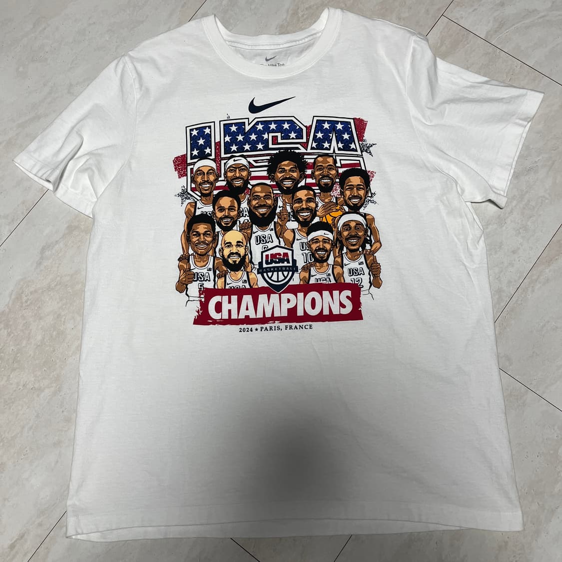 NIKE 나이키 파리올림픽 USA 드림팀 캐리커처 반팔 XL  상품이미지1