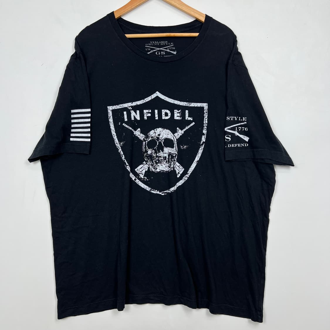 VTG INFIDEL 스컬 성조기 오버핏 반팔티 상품이미지1