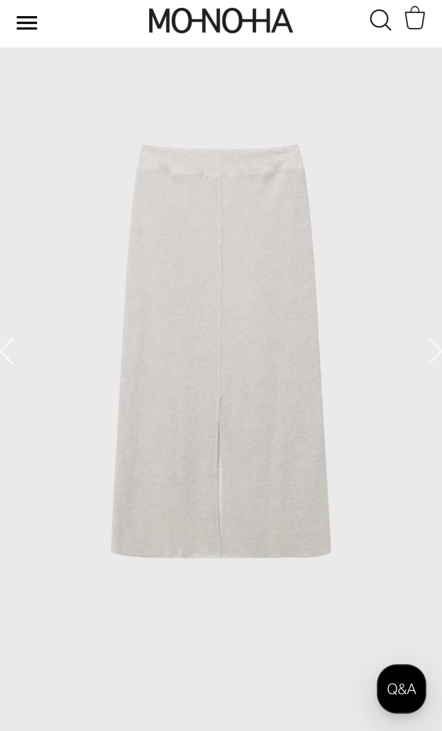 MONOHA 모노하 와플 니트 저지 롱스커트 상품이미지6