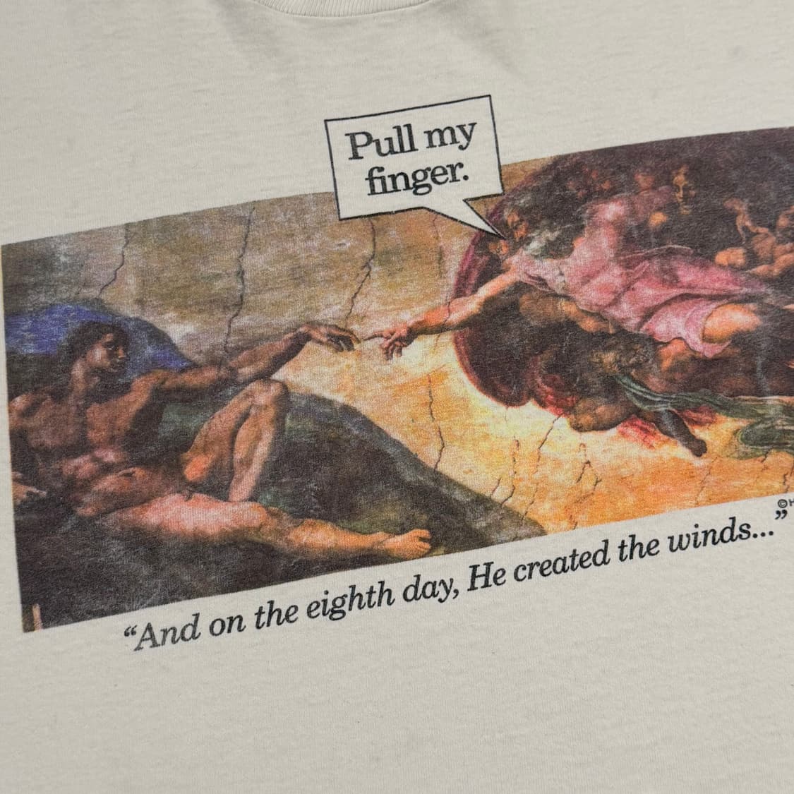 빈티지 90s 미켈란젤로 “Pull My Finger" 패러디 티셔츠 상품이미지3
