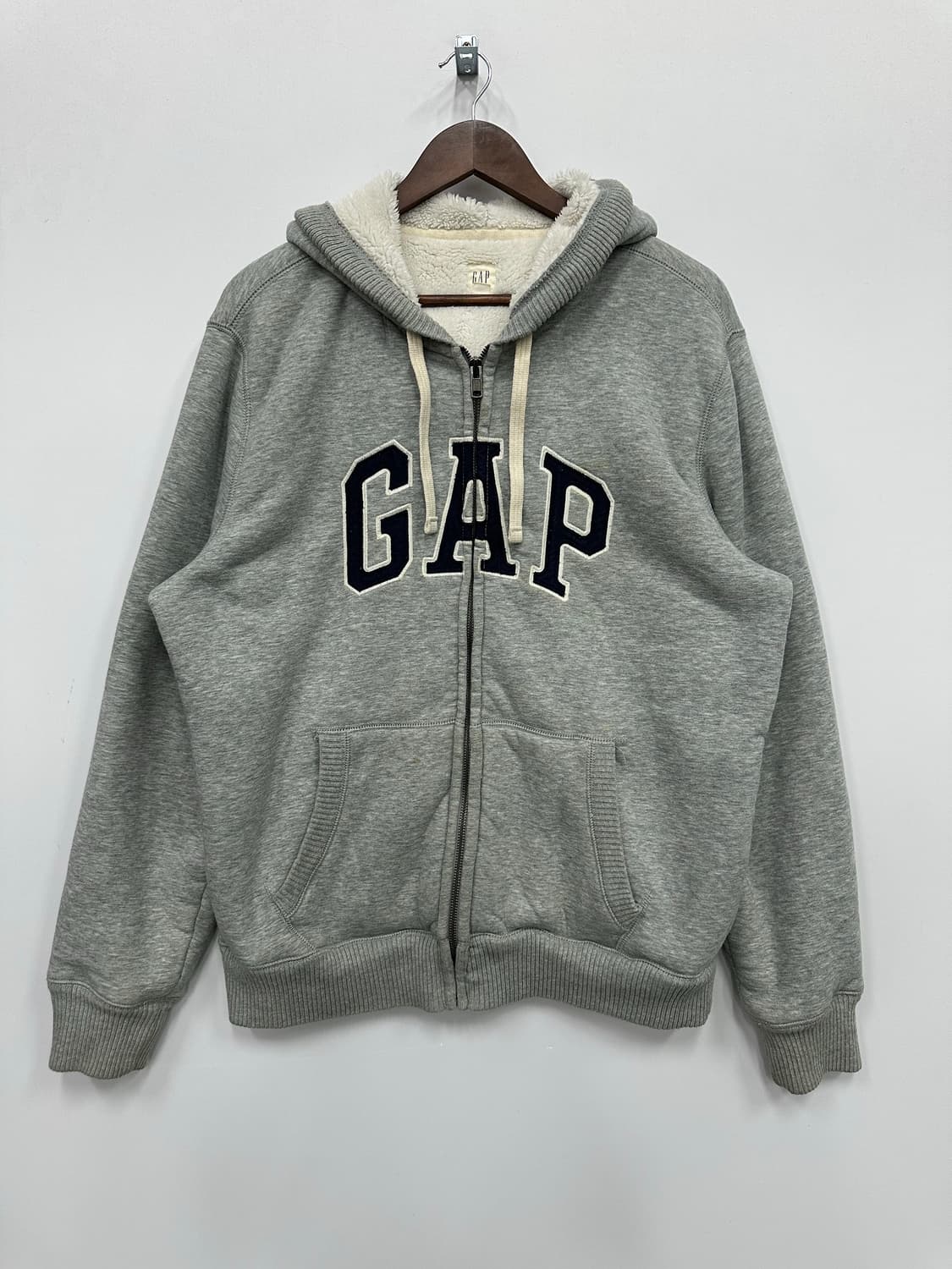 갭 그레이 털후드집업 상품이미지1