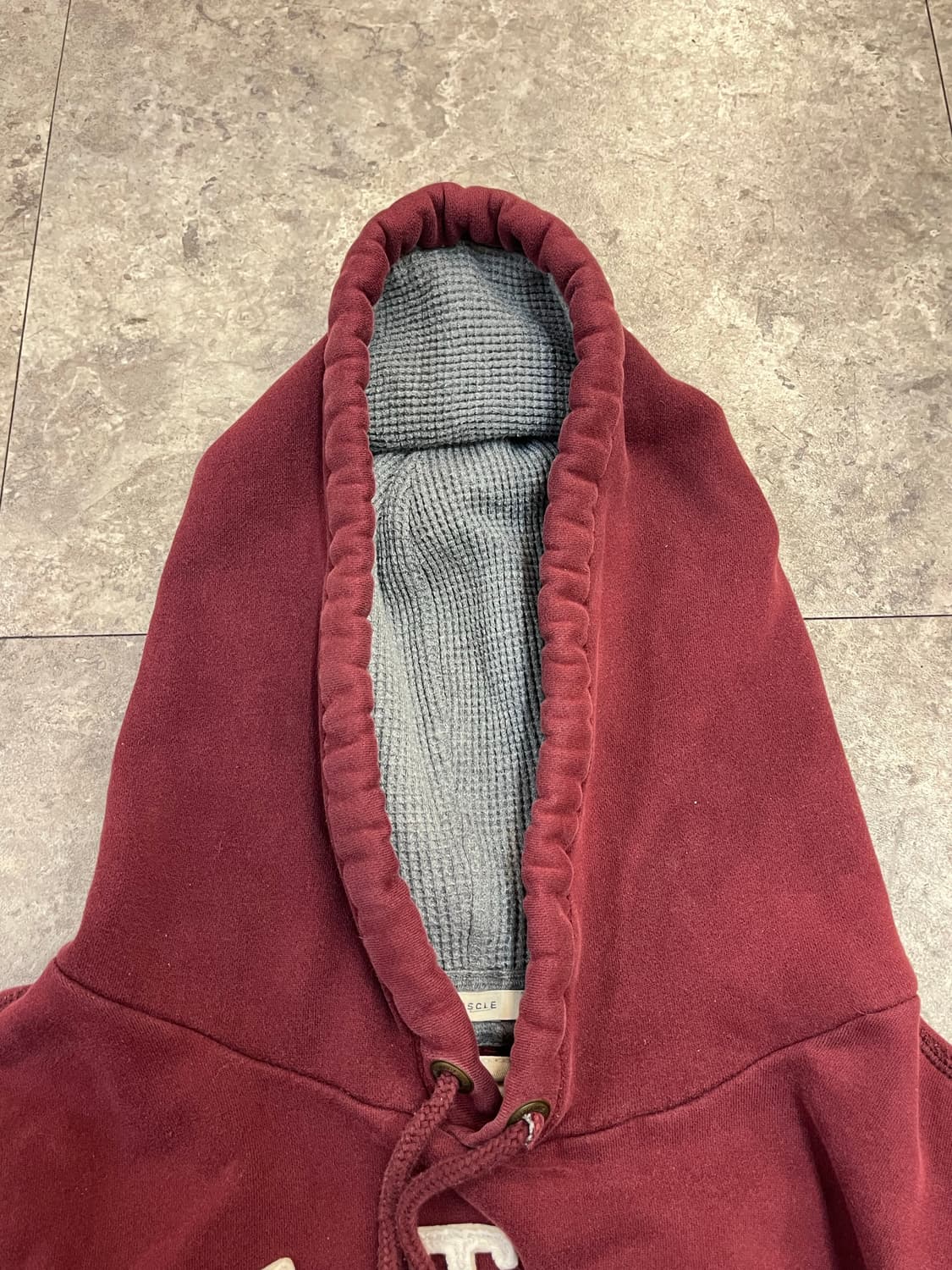 아베크롬비 기모 후드티 버건디 L #csz2737  상품이미지6