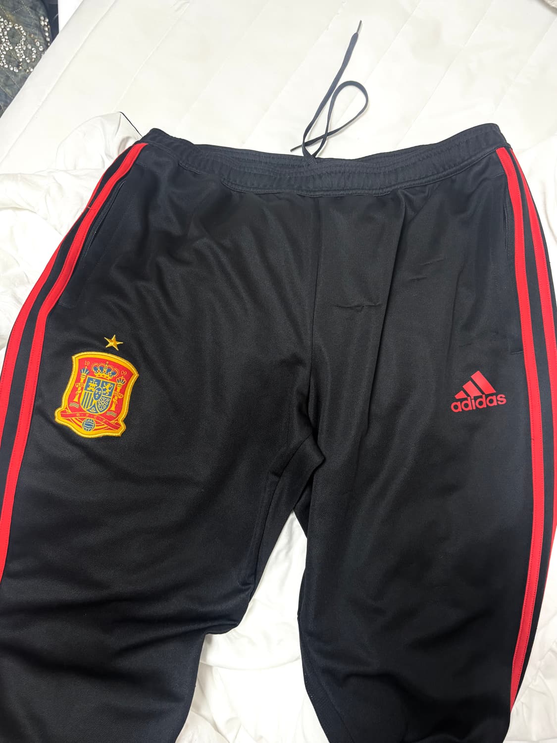 아디다스 빈티지 검정 빨강 트랙팬츠 상품이미지1