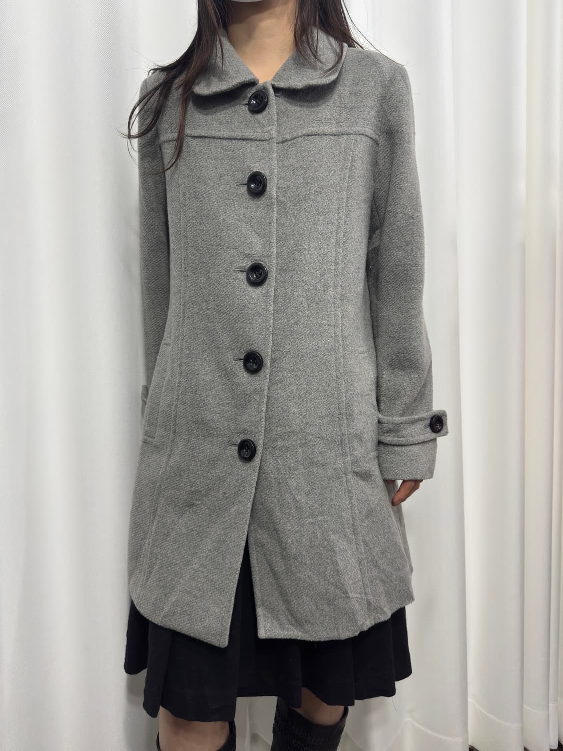 soft gray button coat 상품이미지2