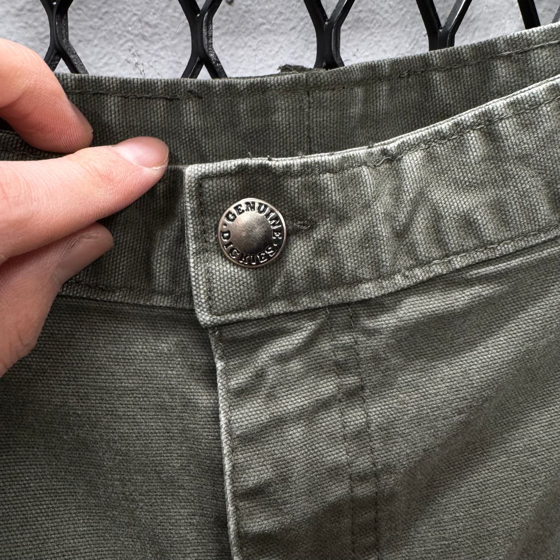00s 디키즈 카펜터 워크 팬츠 후면 포켓 로고 포인트 카키 상품이미지5