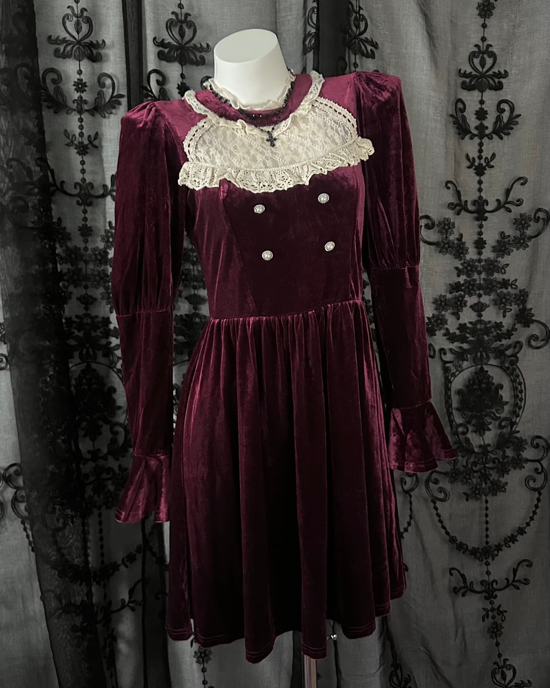DARK IN LOVE velvet Gothic dress 상품이미지1