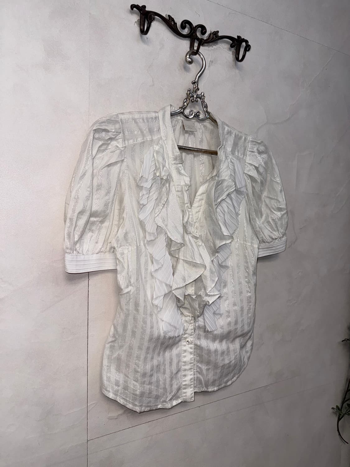 GGPX white glitter stripe frill puff bl 상품이미지2