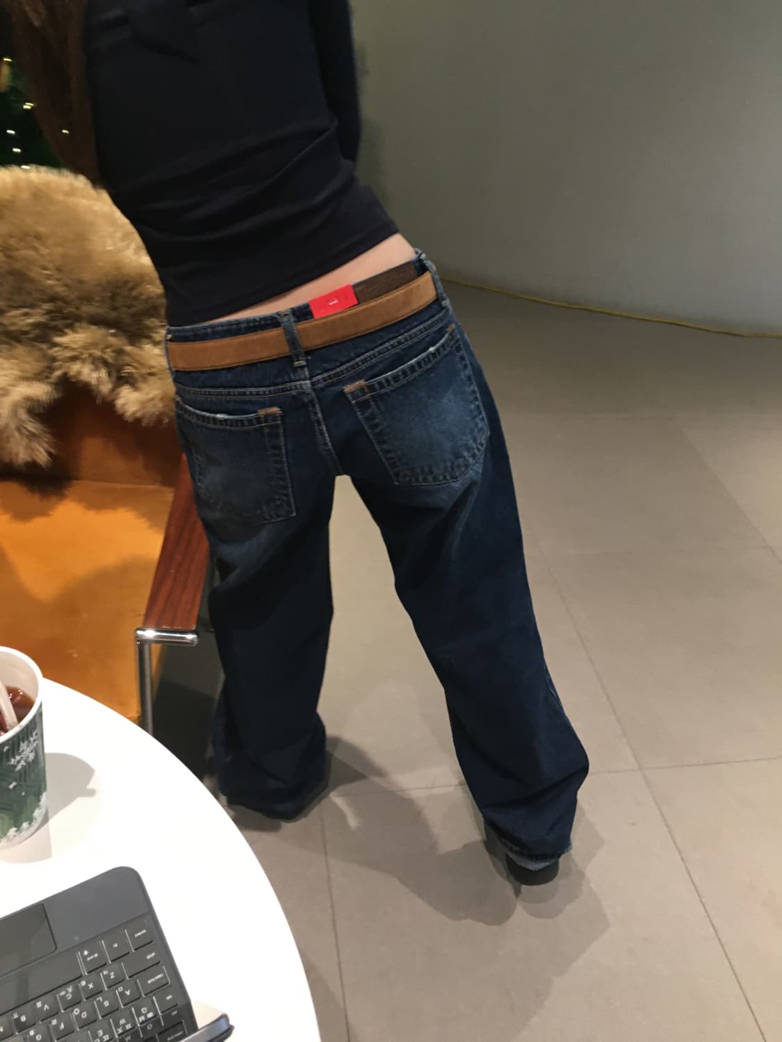 아워캐비넷 ootj 뉴트로 로우 팬츠 M 상품이미지6