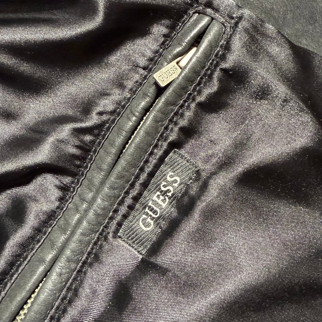 Guess 게스 헤비 카우레더 카 코트 XL 소가죽 자켓 상품이미지5