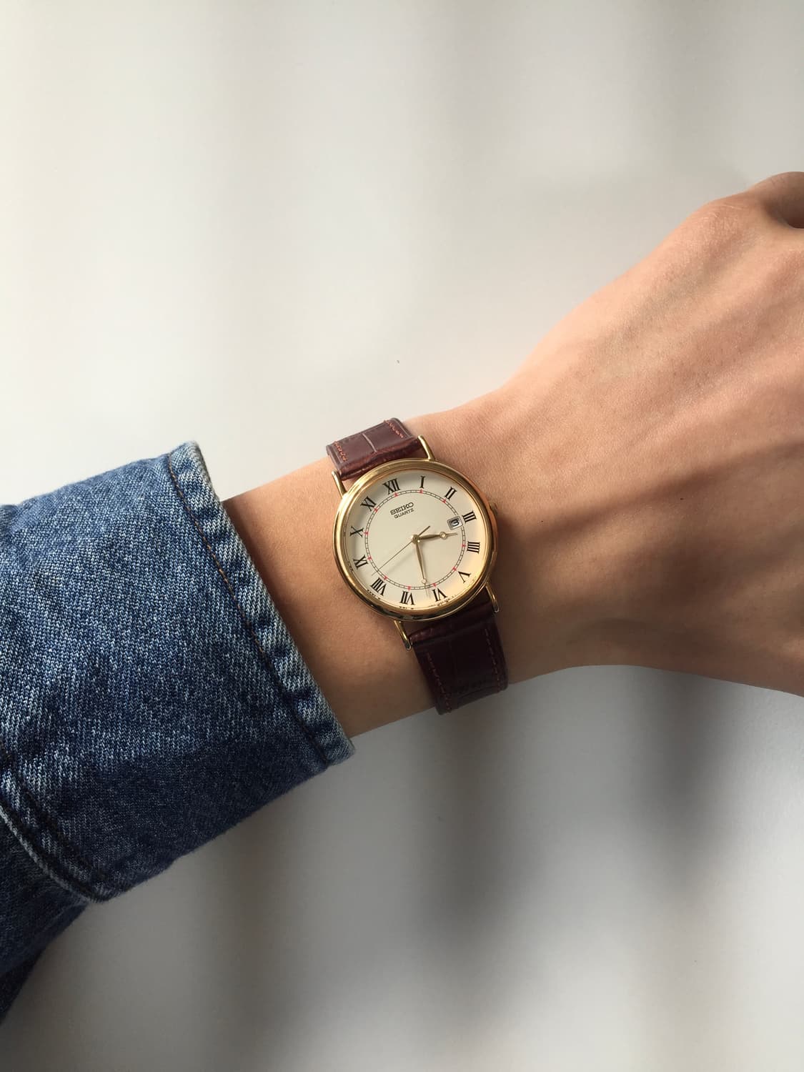 90s seiko roman index gold quartz 상품이미지4