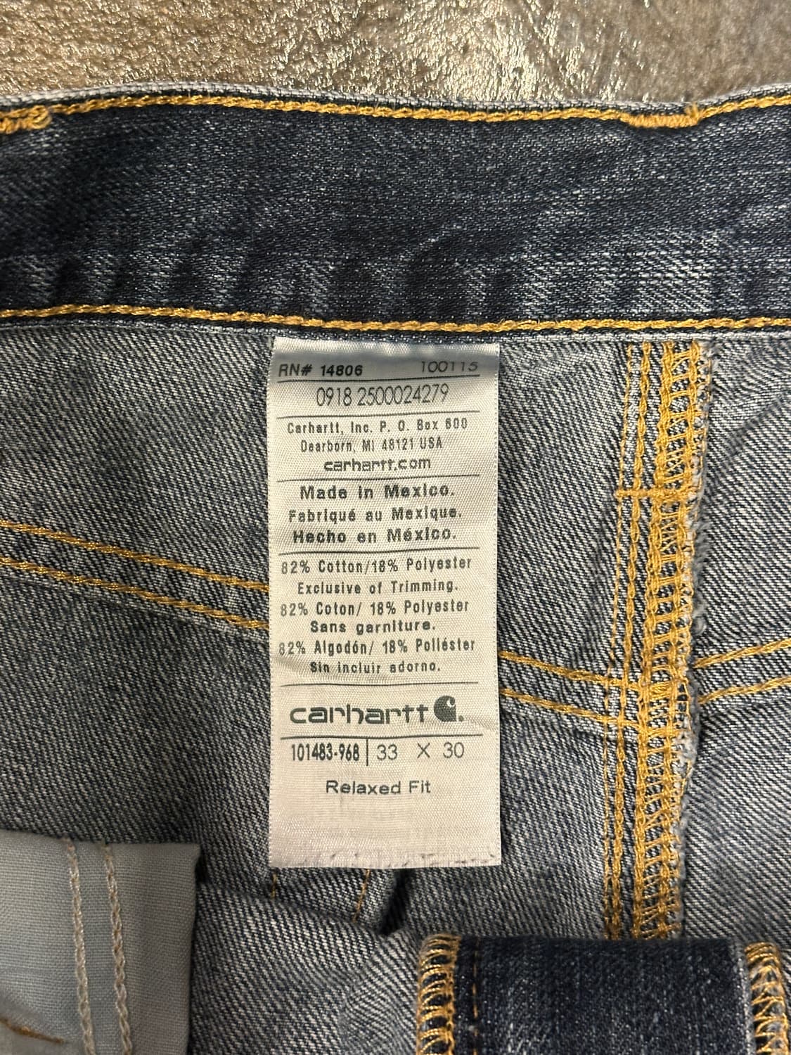 칼하트 14806 릴렉스핏 데님팬츠 33x30 상품이미지4