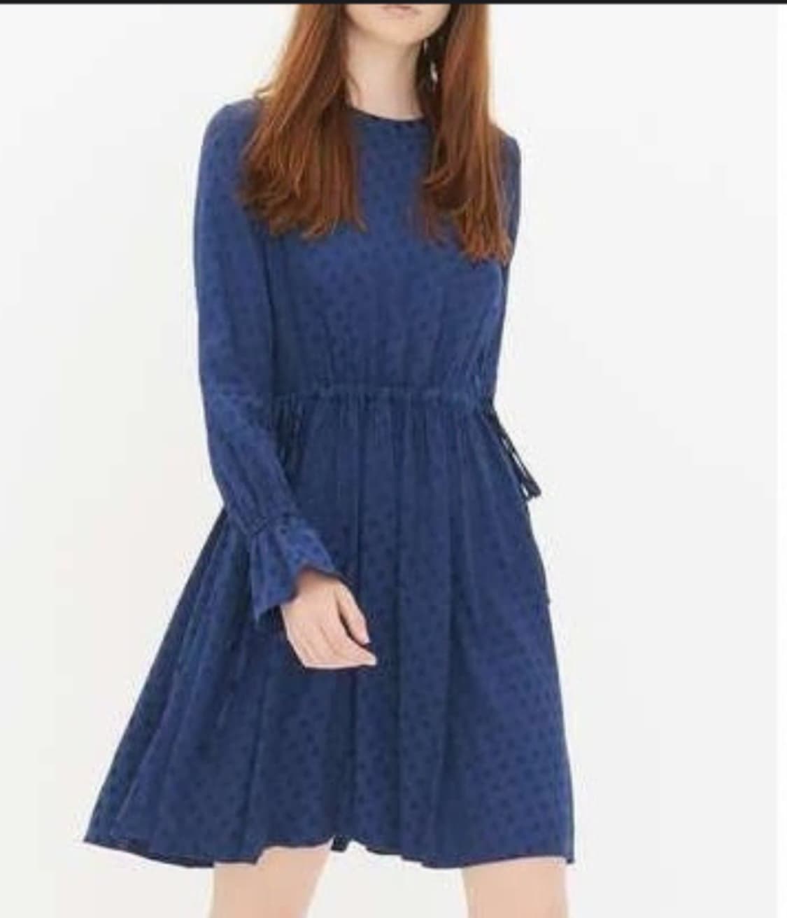 산드로 로리 원피스 네이비 도트 긴팔 미디원피스 상품이미지4