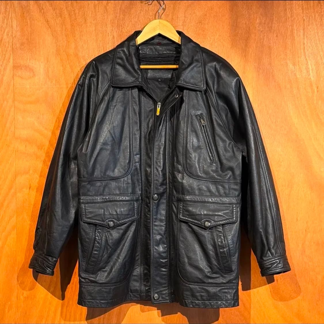 빈티지 헤비 카우레더 헌팅 자켓 L 소가죽 카코트 상품이미지1