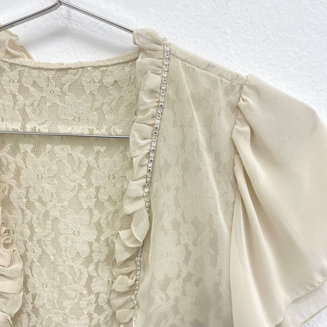 Cream lace frill bolero 상품이미지3