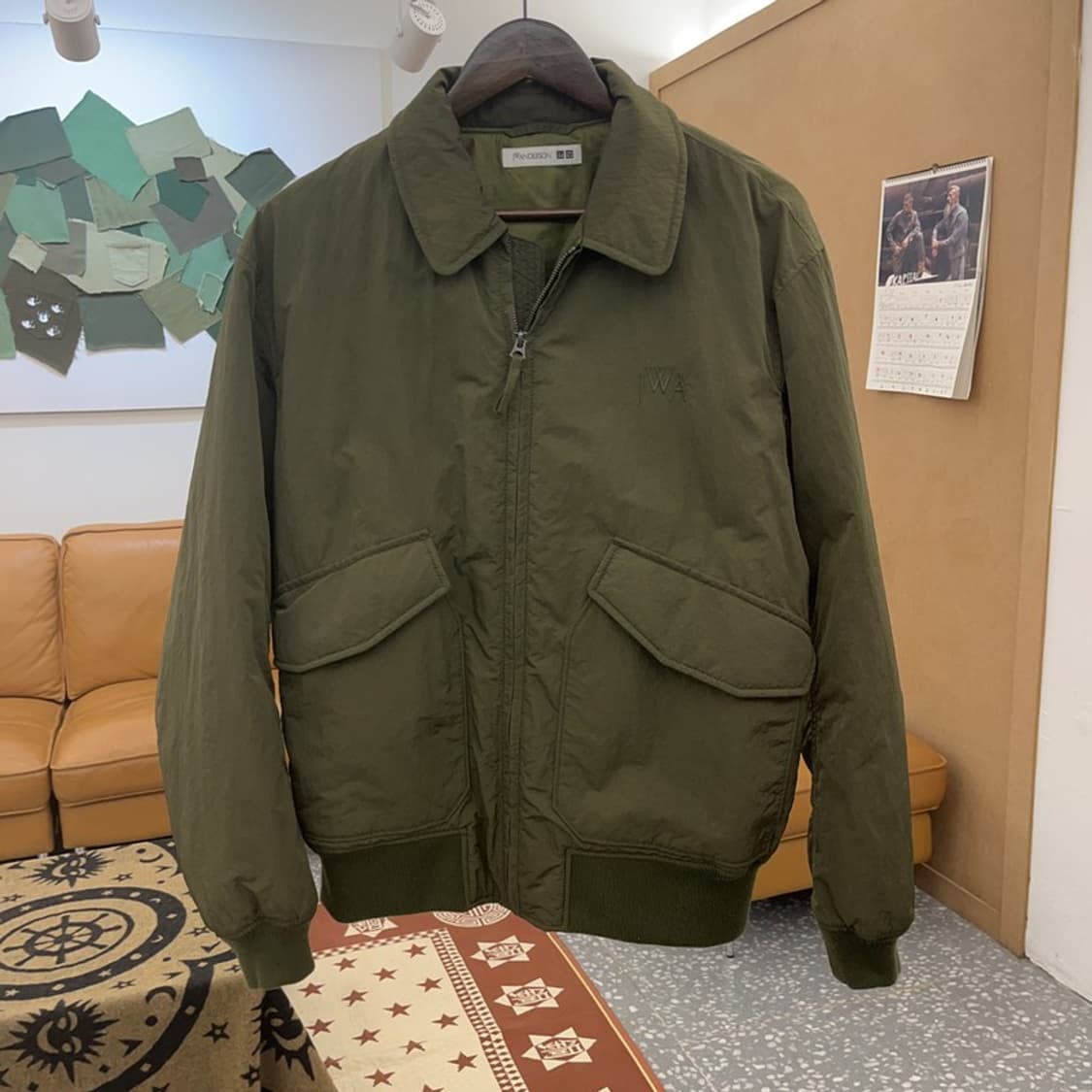 유니클로 X JW앤더슨 말차카키 블루종 항공점퍼 자켓 L C08558 상품이미지3