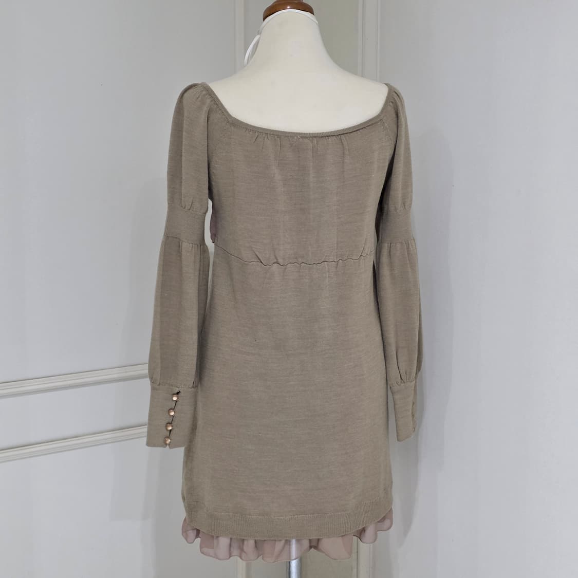 일본빈티지)라떼히메갸루stc 로맨틱 쉬폰 모리걸 퍼프니트원피스 상품이미지3