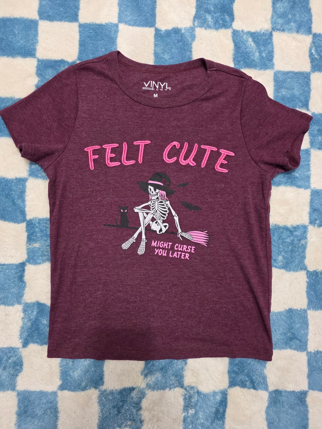 해골마녀 FELT CUTE 자수 슬림핏 티셔츠 상품이미지1