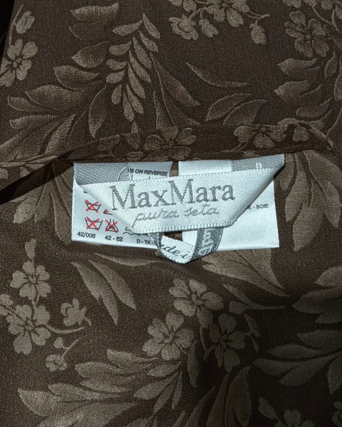 막스마라 브라운 플라워 패턴 롱 랩스커트 상품이미지7