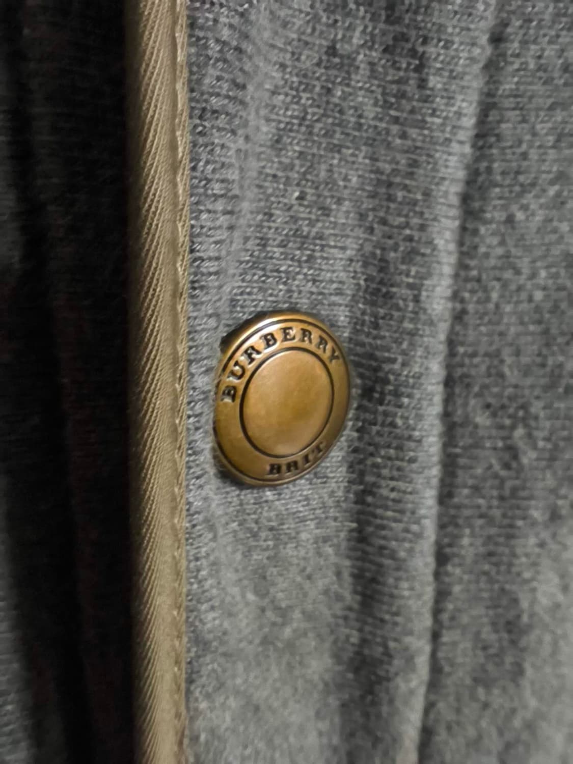 L 버버리 버튼 후드 자켓 그레이 내피 상품이미지2