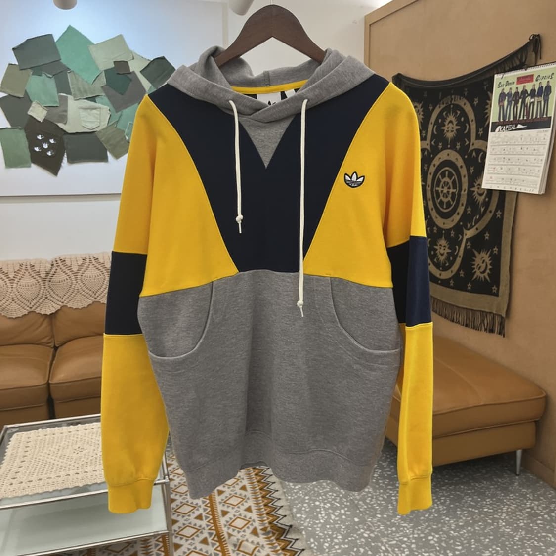 아디다스 올드스쿨 레트로 키치 컬러블럭 후드티 S C11069 상품이미지3