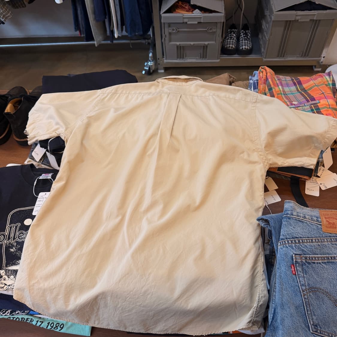폴로 랄프로렌 실크 혼방 블레이크 핏 다운버튼 반팔셔츠 L XL 상품이미지2