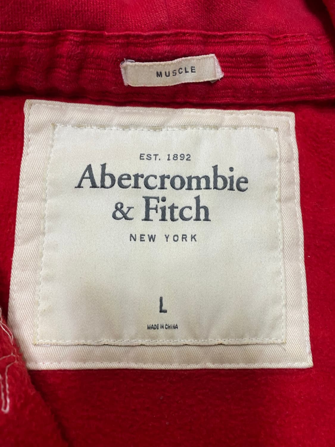 아베크롬비 후드집업 레드 L 상품이미지2