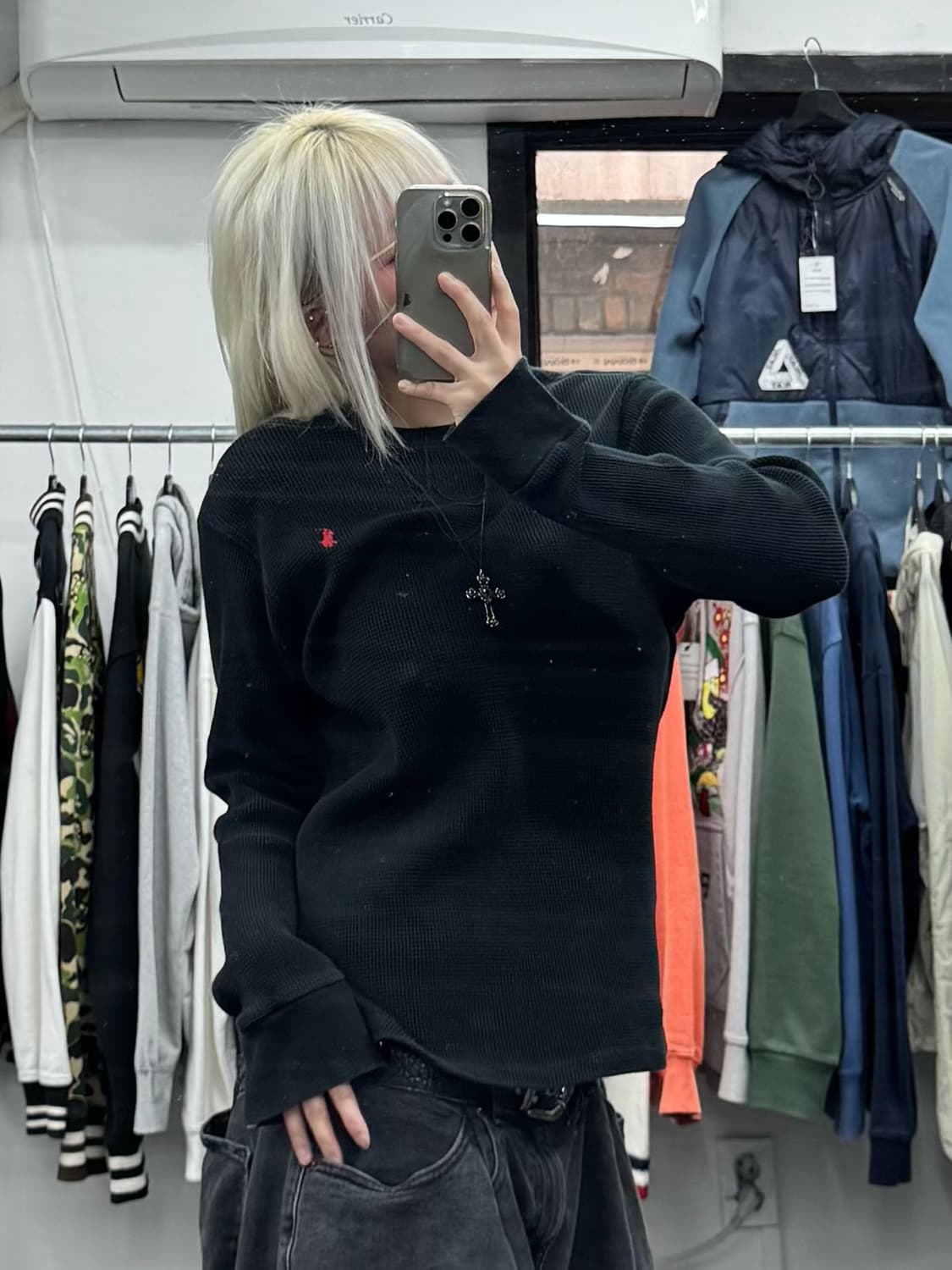 폴로 랄프로렌 블랙 와플 롱슬리브 상품이미지5