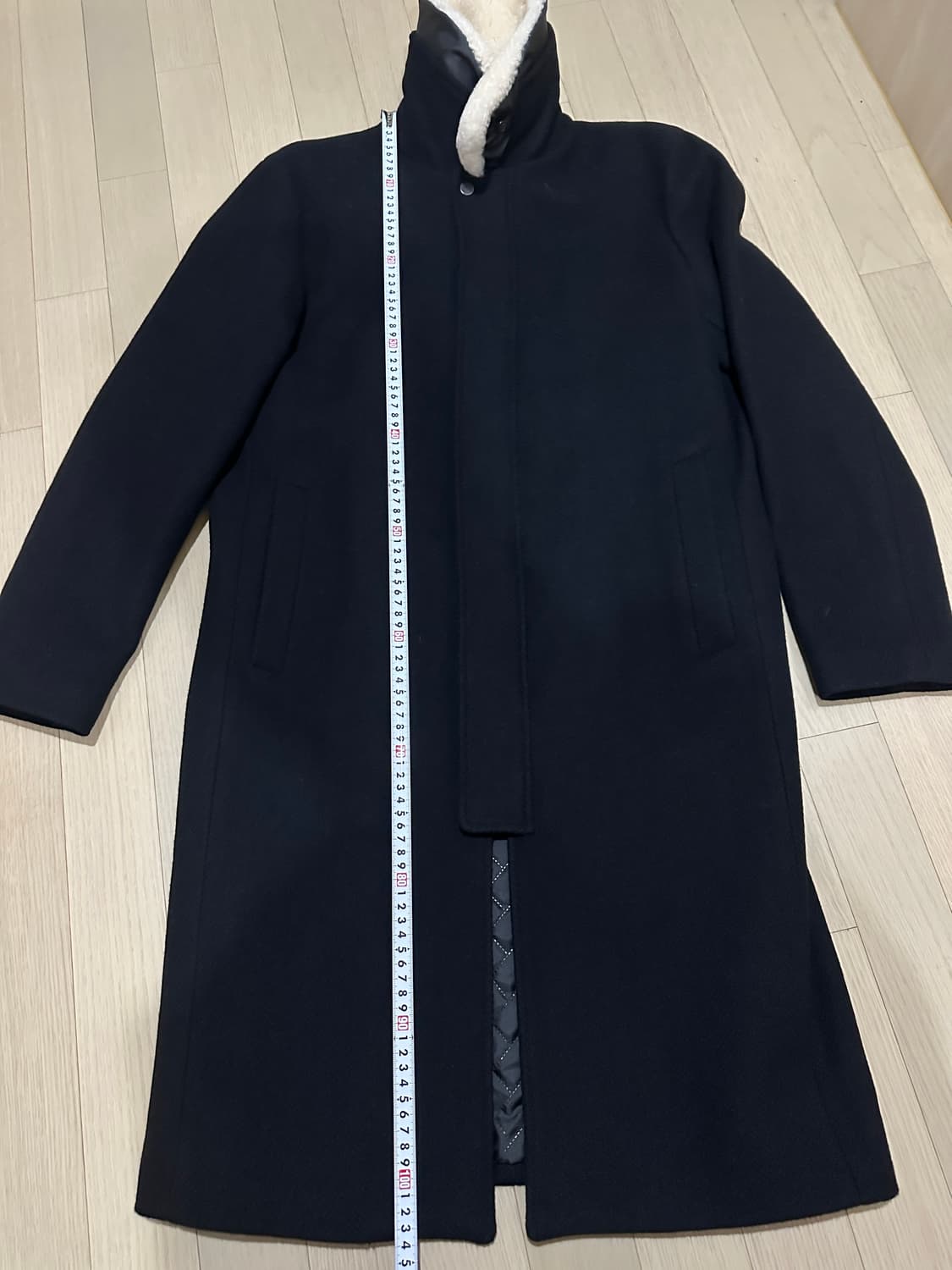 (새상품) 지오지아 세미오버 발마칸코트 95 블랙 상품이미지5