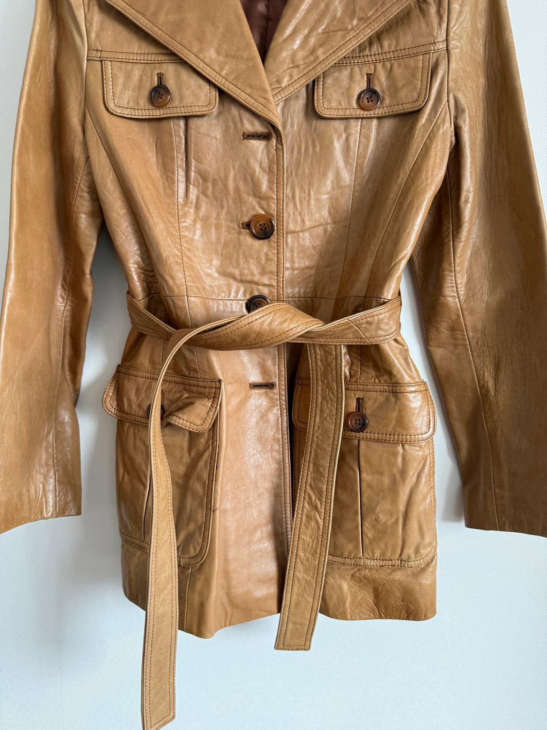 Vintage Jacker's 램스킨 레더 코트 상품이미지4