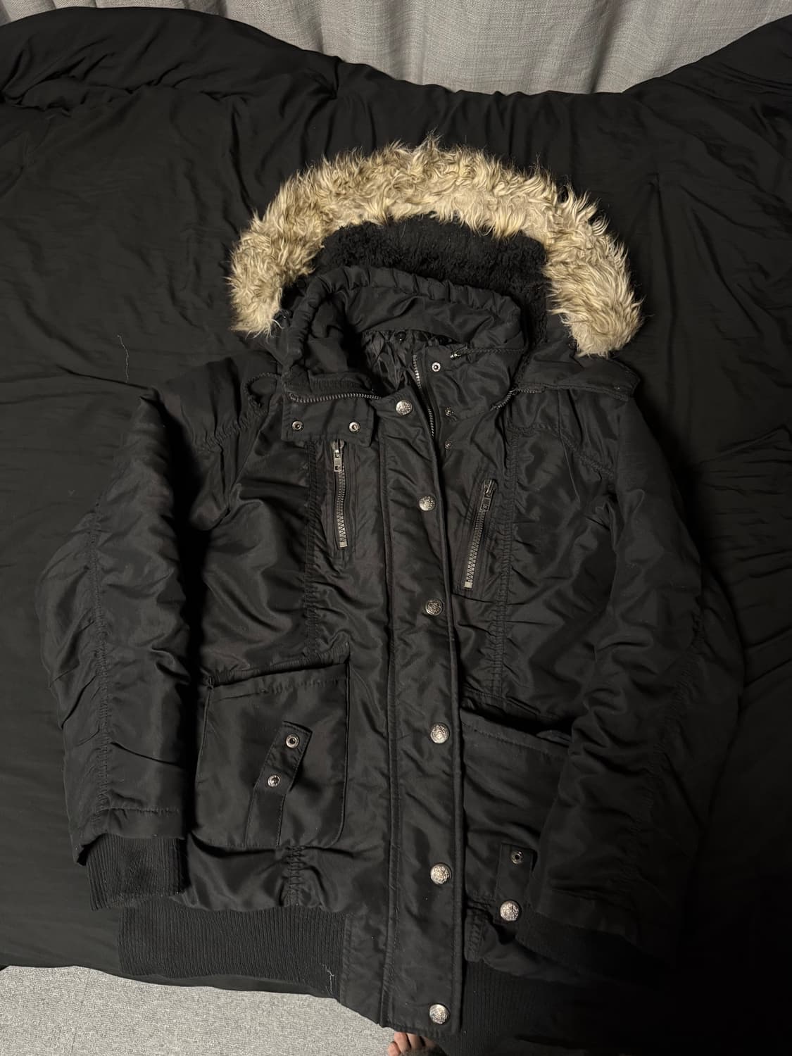 퍼후드 패딩 후드집업 fur hoodie Japanese  상품이미지2