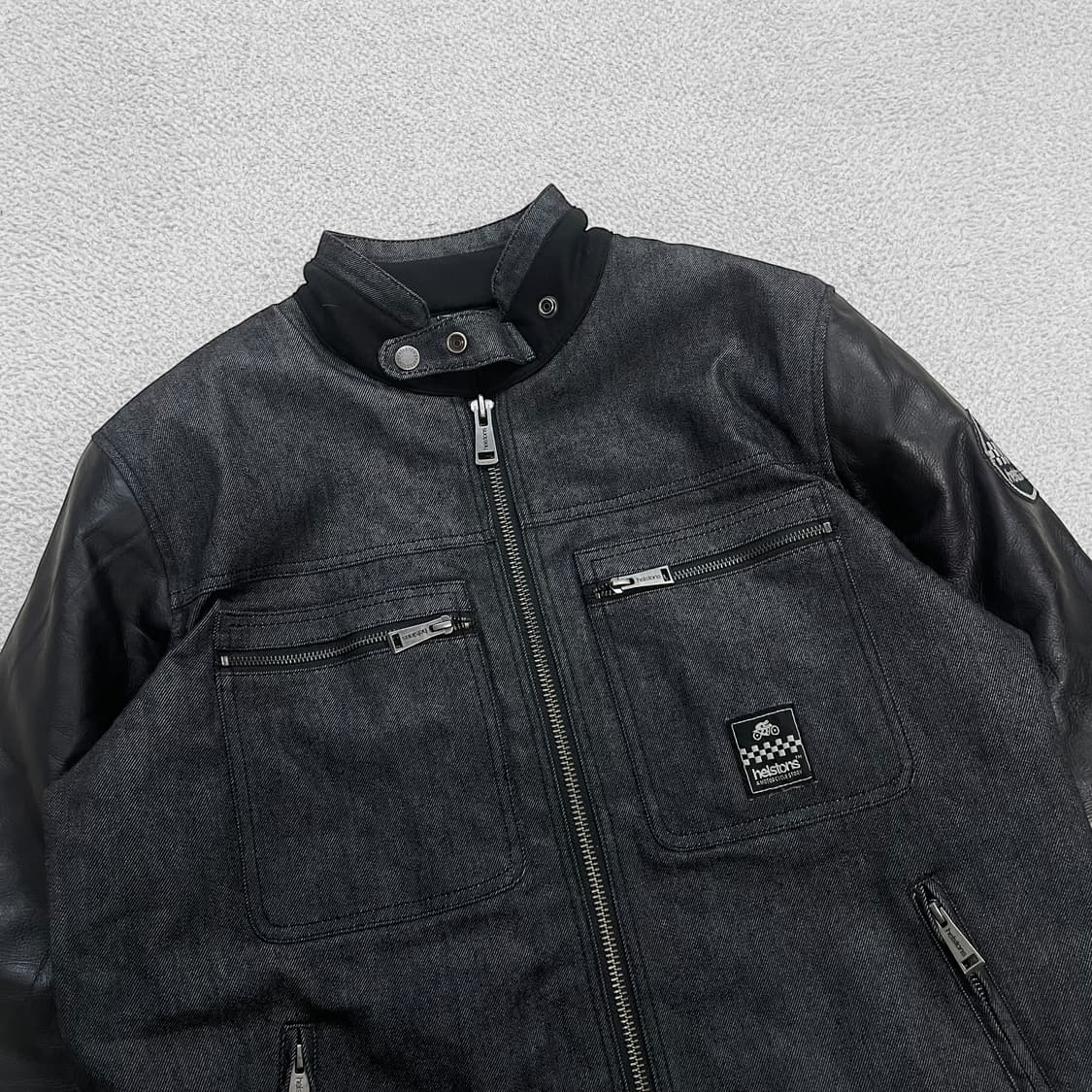 헬스톤스 Helstons 윈스턴 코튼 데님 레더 자켓  상품이미지2