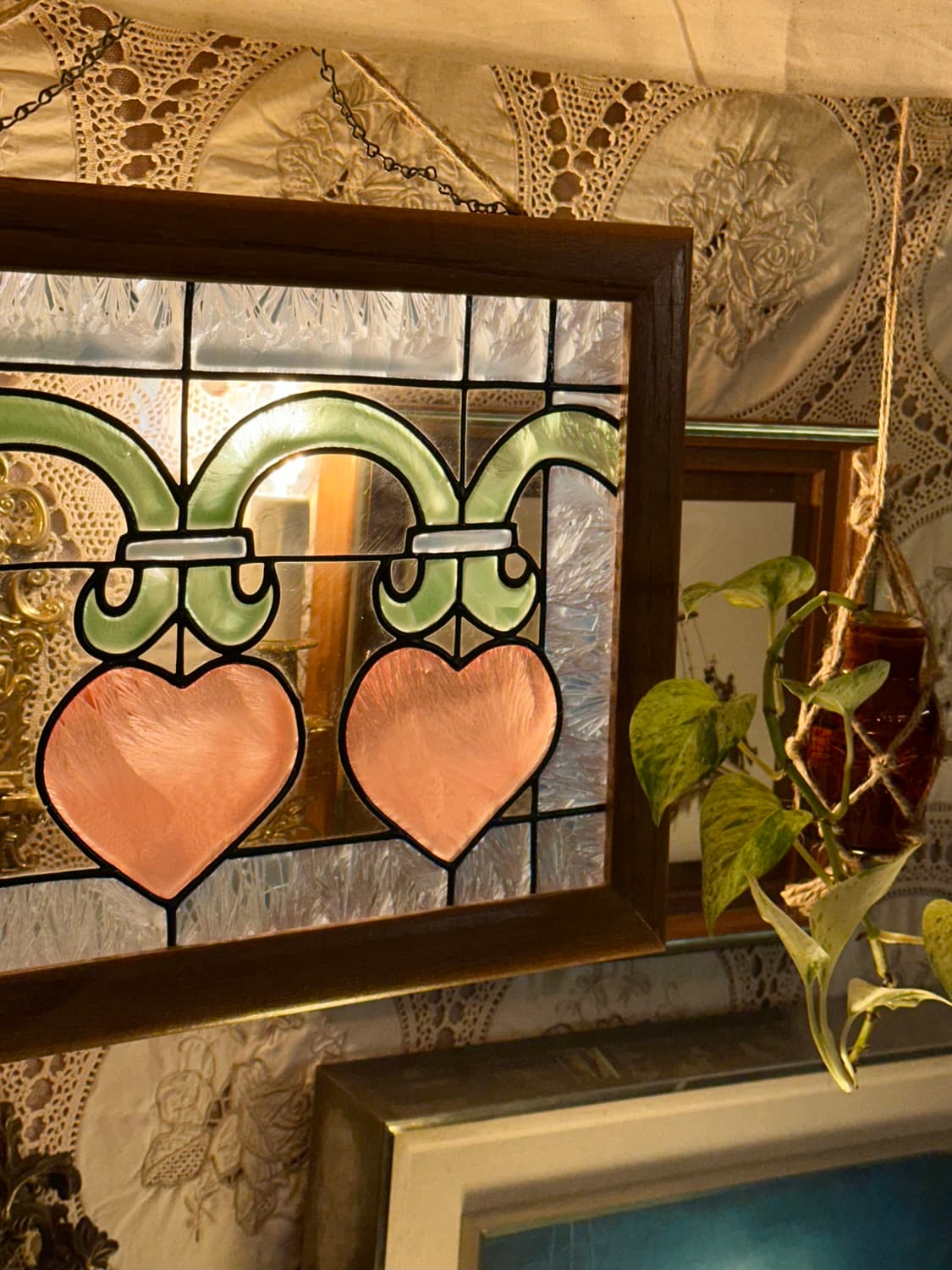 영국 앤틱 핸드크래프트 스테인드글라스 썬캐처 패널 상품이미지2