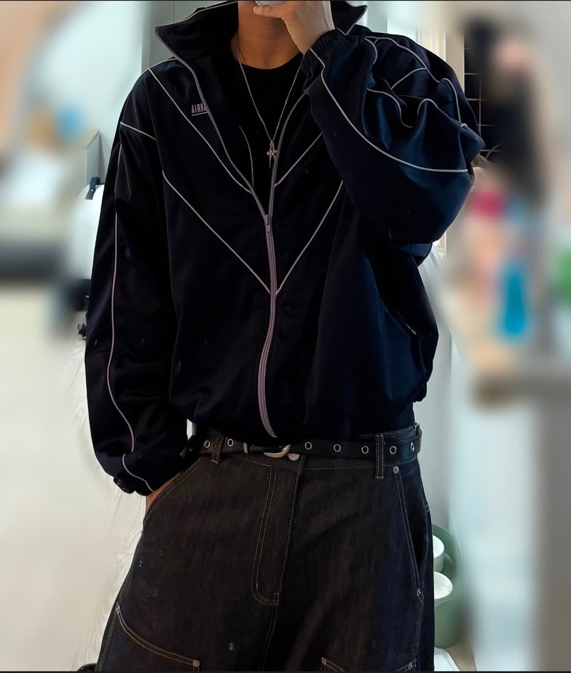 [L] 윌리차바리아 버팔로 트랙자켓 네이비 상품이미지3