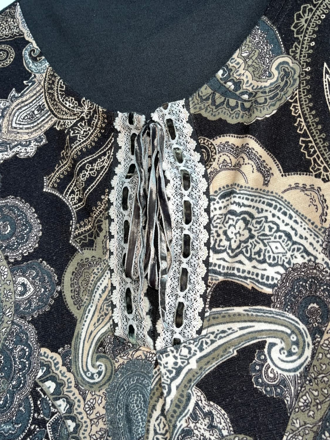 COTE 벨벳 스트랩 페이즐리 빈티지 탑 상품이미지2