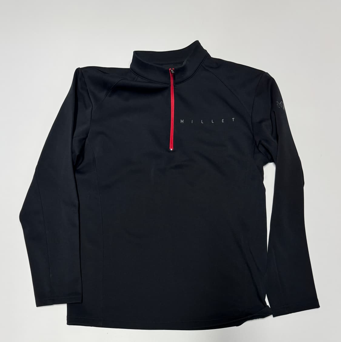 밀레 등산 기능성 반집업 긴팔 티셔츠 L 블랙 상품이미지1