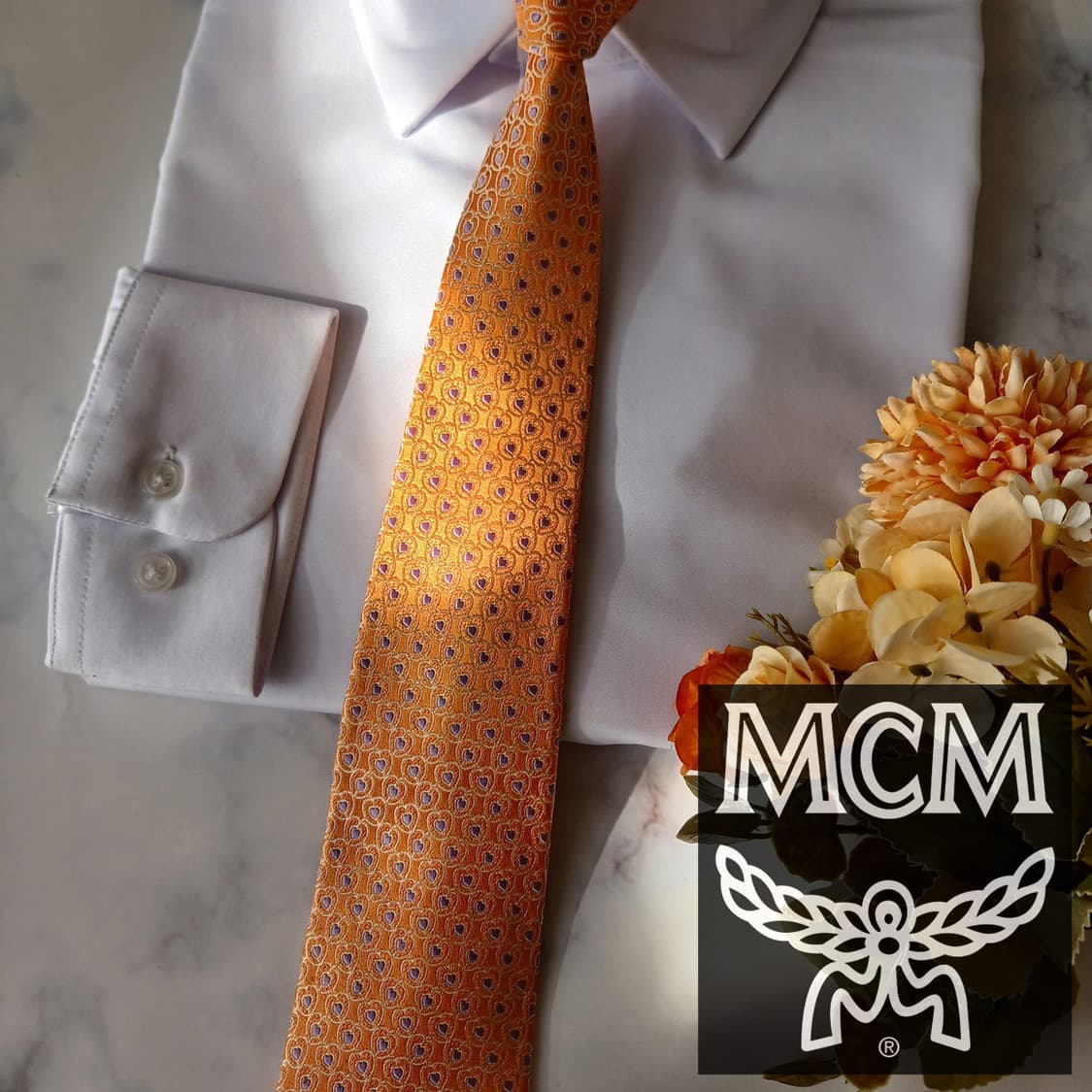 엠씨엠 실크 오렌지 하트 자카드 넥타이 8.1cm A+등급 A19666
 상품이미지2