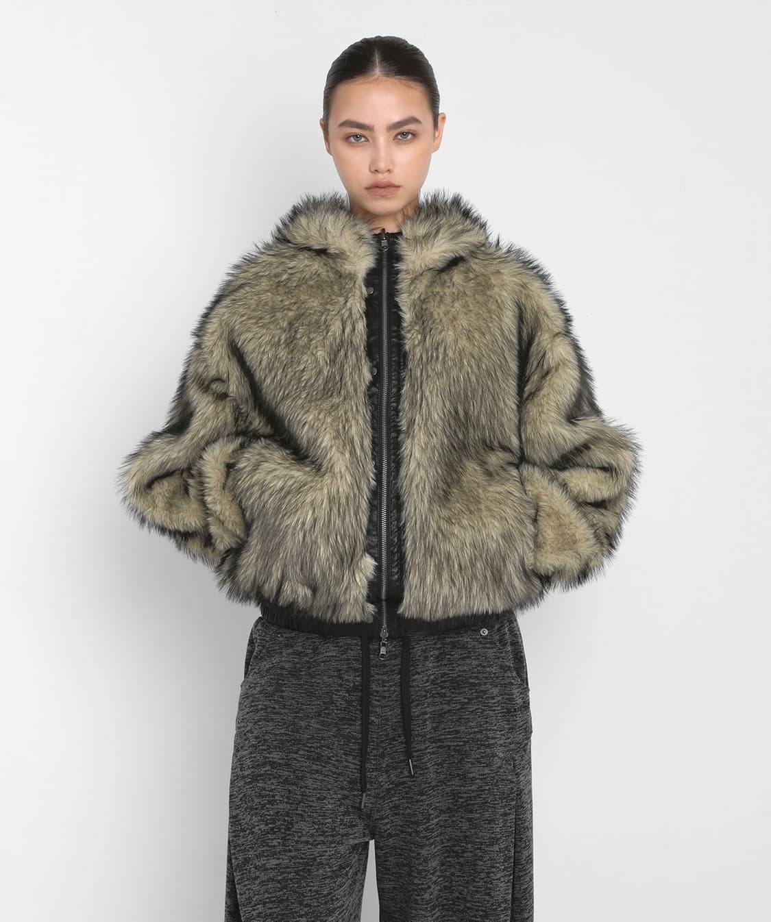 샌드릭 리버시블 퍼자켓 라이트옐로우 상품이미지1