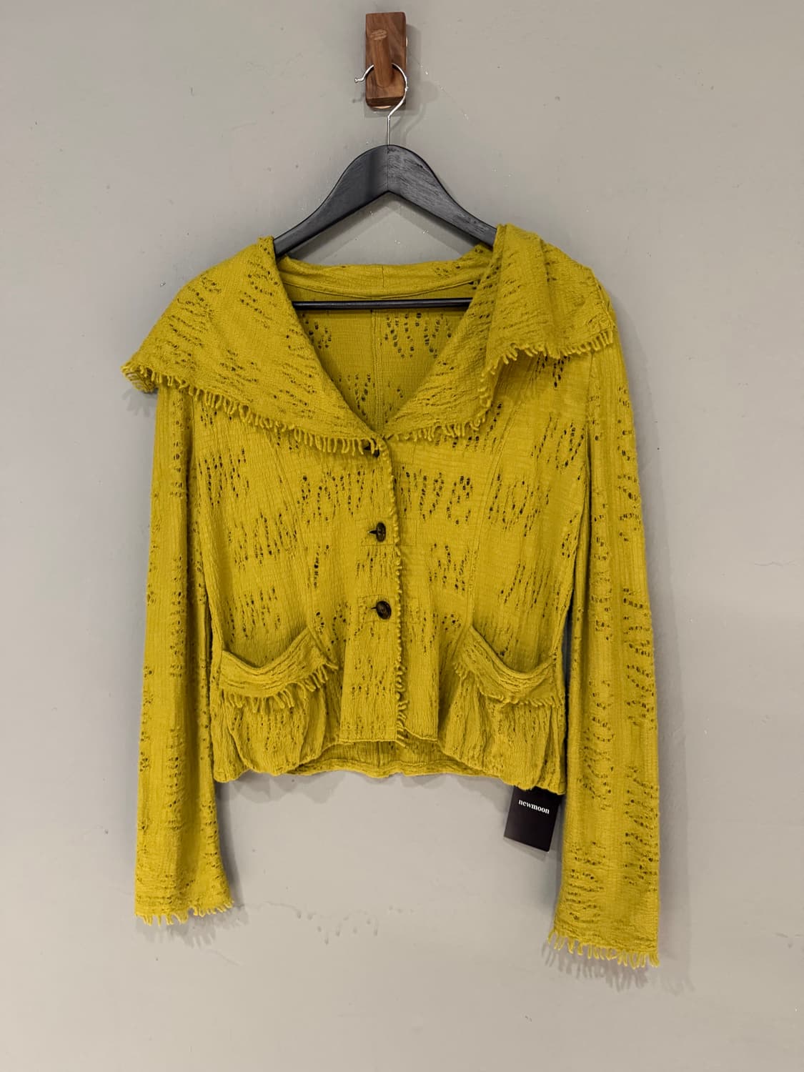 fringe detail punching knit cardigan 상품이미지5