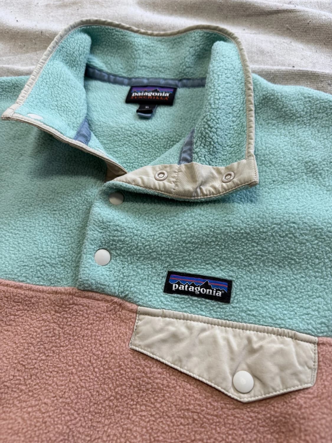 10s 파타고니아 신칠라 스냅-T 민트/핑크 상품이미지2